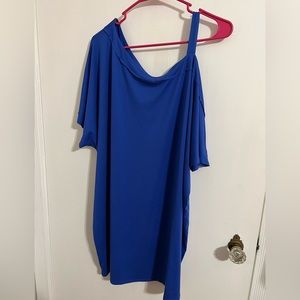 Bright blue cold shoulder tunic, NWT